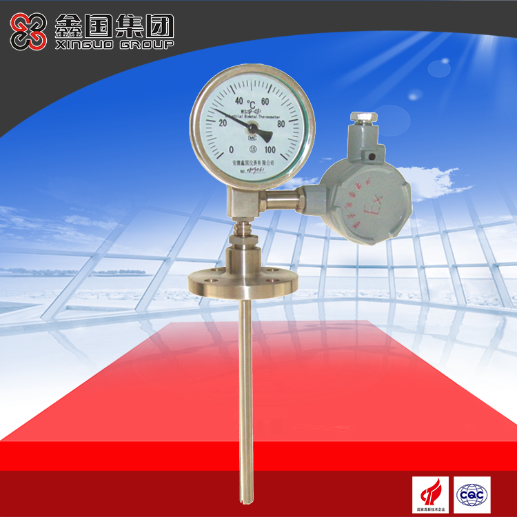 Bimetal thermometer with thermocouple (thermal resistance)