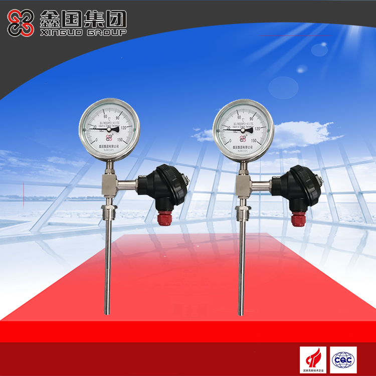Stainless Steel Shock Resistant Remote Bimetal Thermometer